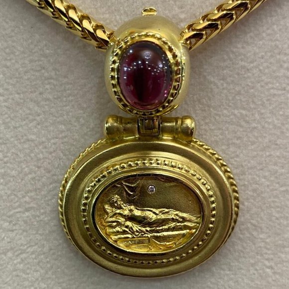 Elizabeth Locke Grecian Pendant with Pink - Picture 1 of 4